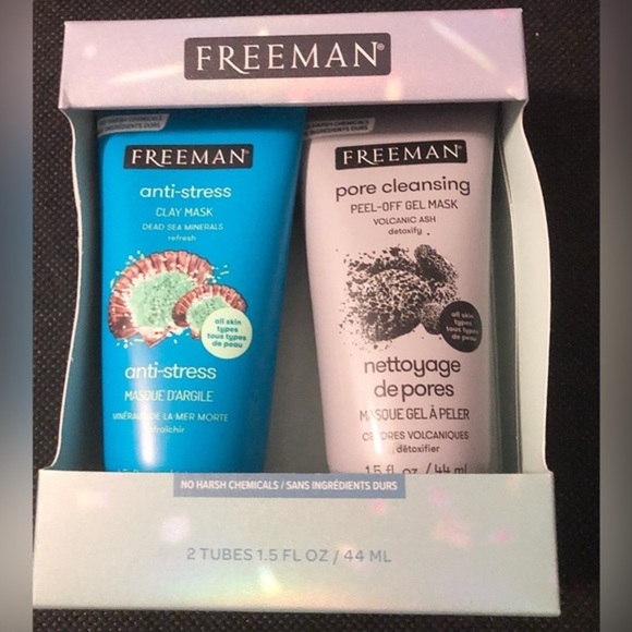 Freeman 2pack travel‎ size anti-stress clay mask and pore cleansing gel mask new - Picture 1 of 4